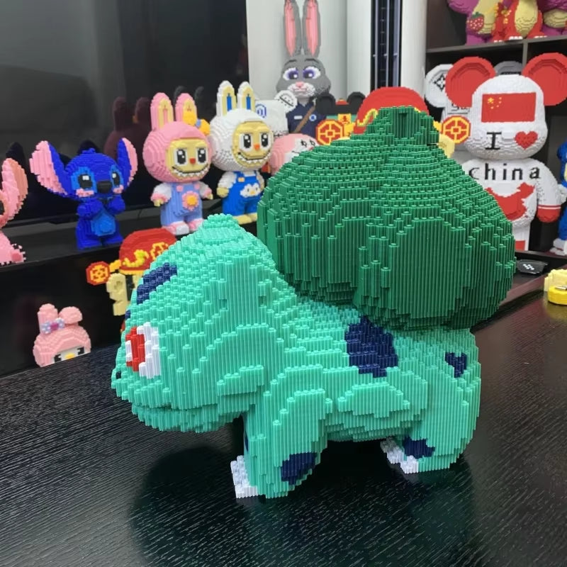 34Cm round Bulbasaur Charmander Building Blocks Educational Toy Gift for Kids Adults Family Bonding Assembly Fun