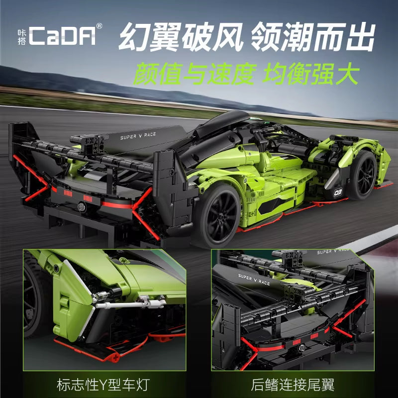 1:10 Phantom Wing City Racing Car Hypercar Building Blocks Sportscar Toy for Kids Racing Vehicle Bricks Gifts for Children Gifts