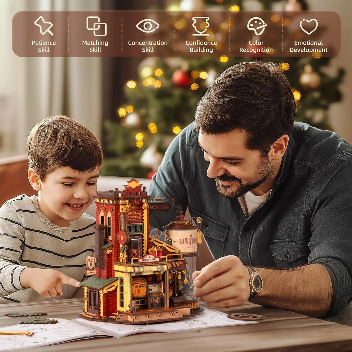 Rokr Dream Gift Factory 3D Wooden Puzzle Music Box Unique Birthday Gift Therapeutic Activity Kit for Teens Adults