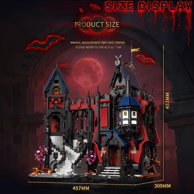 3540PCS Vampire Castle Building Blcoks Gothic Horror Castle Model Bricks Desktop Ornaments Kids Educational DIY Toy Holiday Gift