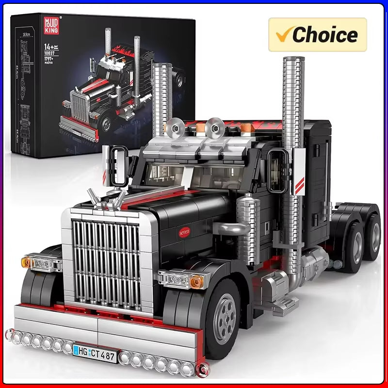 Mould King 10037 the American Truck Building Blocks Assembly Car Brick Set New Technical Car Toys Kids Christmas Gift 1797Pcs