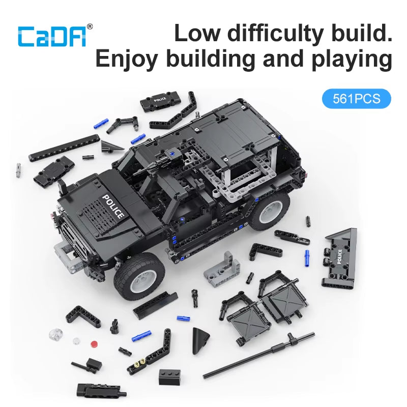 561Pcs Technical SUV Police Vehicle Trucks Pickup Bricks City Off-Road Remote Control Car Building Blocks Toy for Boys Gift