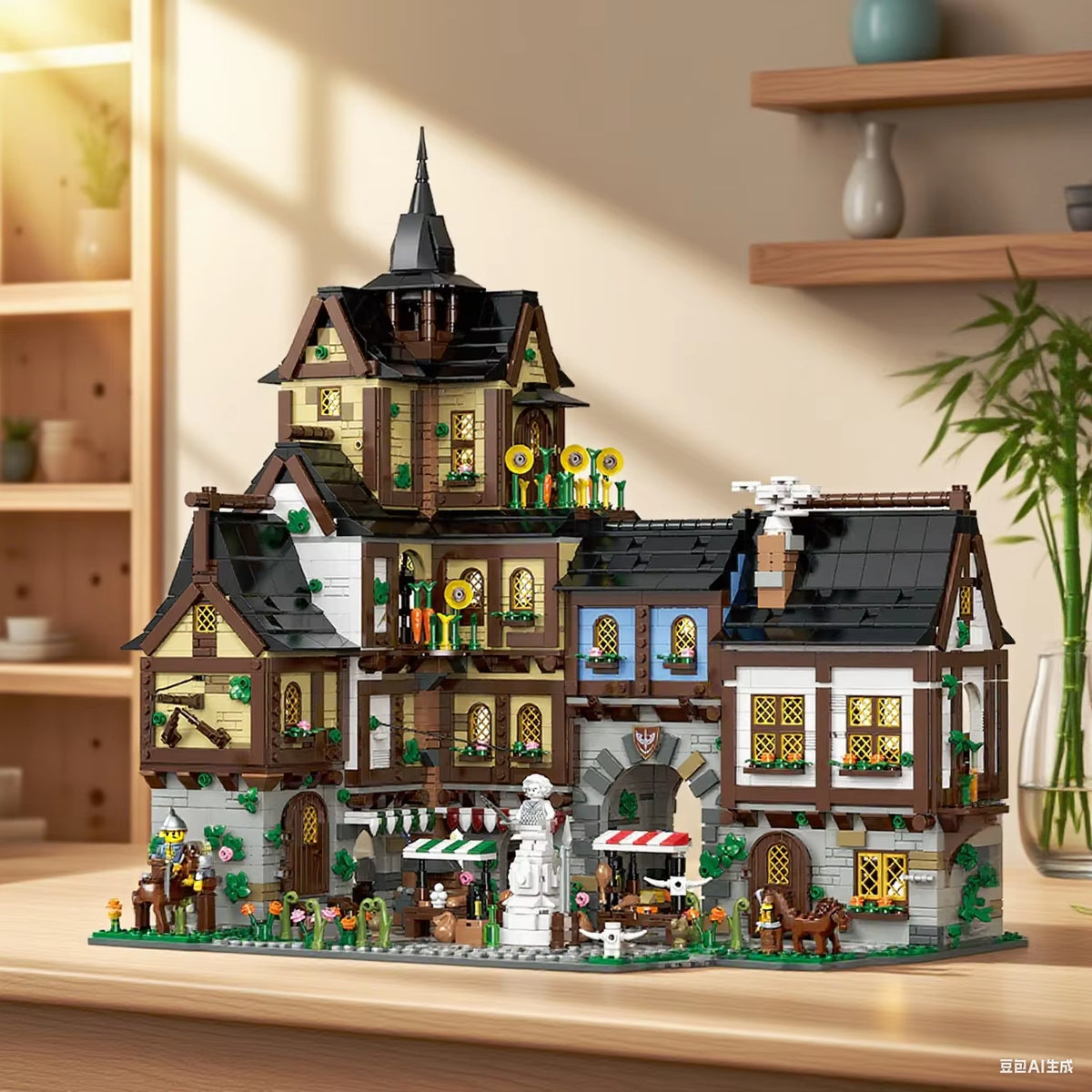 3867PCS MOC Medieval European Towns Building Blocks Street View Architecture Modular Model Assemby Toys Adults Collection Gift