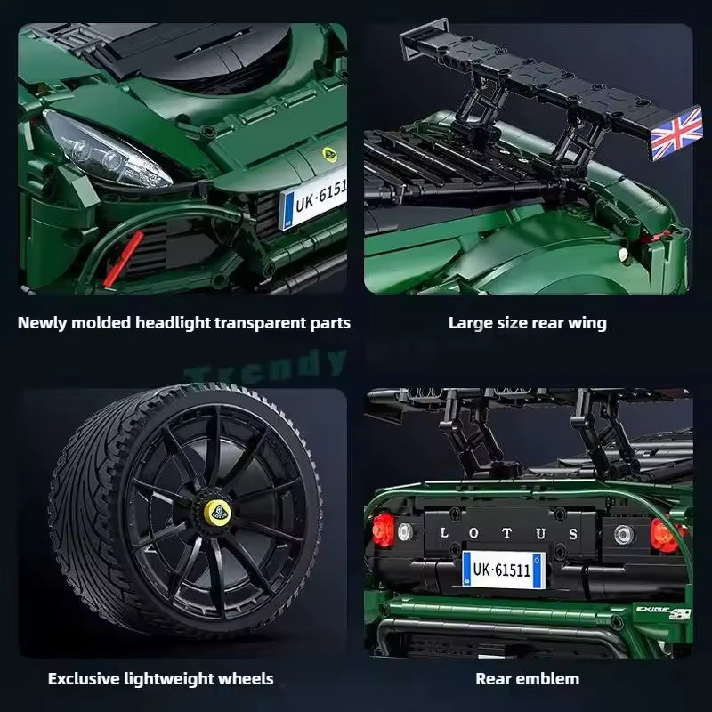 1:8 Technical Cada C61511 MOC Exige Cup 430 Supercar Building Blocks Set for Adults Sports Car Construction Toys Kids Gifts