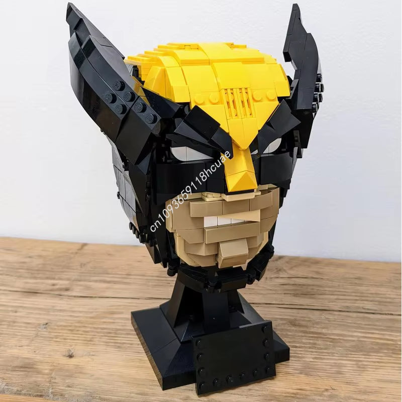 545PCS MOC Super Heroe Wolverines Mask Helmets Model Building Blocks Stacking Bricks Creative Educational Toys Kid Gift Diy