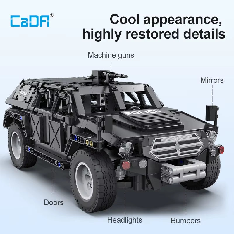 561Pcs Technical SUV Police Vehicle Trucks Pickup Bricks City Off-Road Remote Control Car Building Blocks Toy for Boys Gift