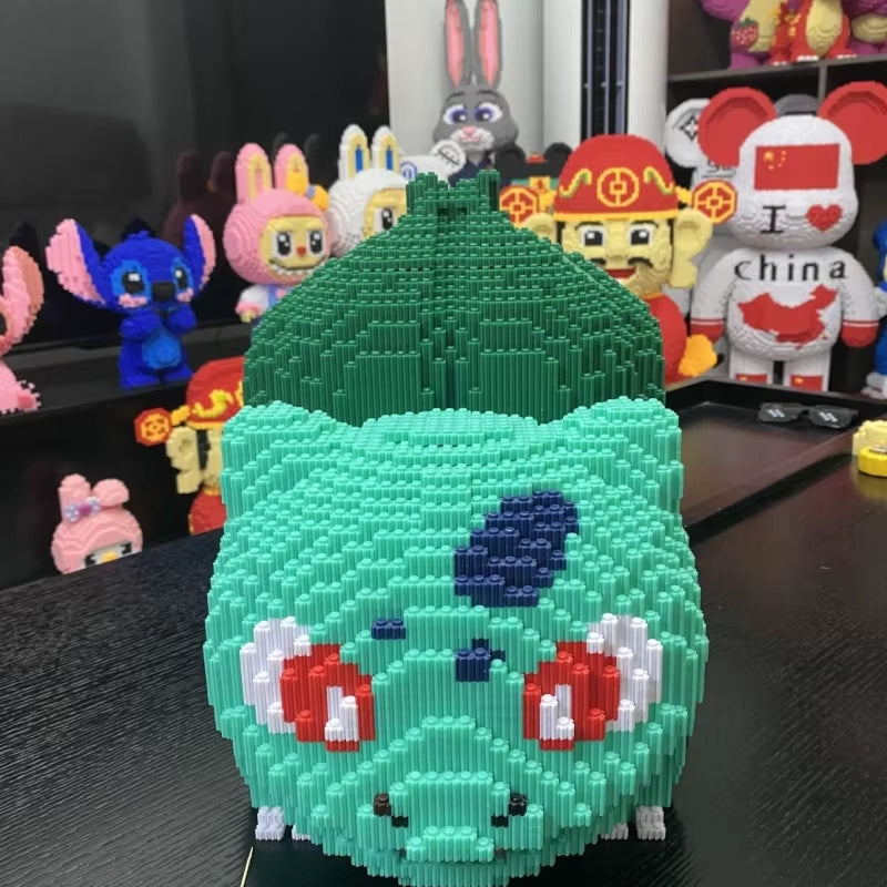 34Cm round Bulbasaur Charmander Building Blocks Educational Toy Gift for Kids Adults Family Bonding Assembly Fun
