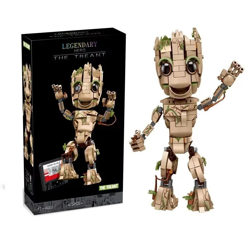 Anime Marvel I Am Groots Guardians League Cartoon Cute Little Tree Man Groot Assembly Model Game Building Blocks Kid Toy Gift