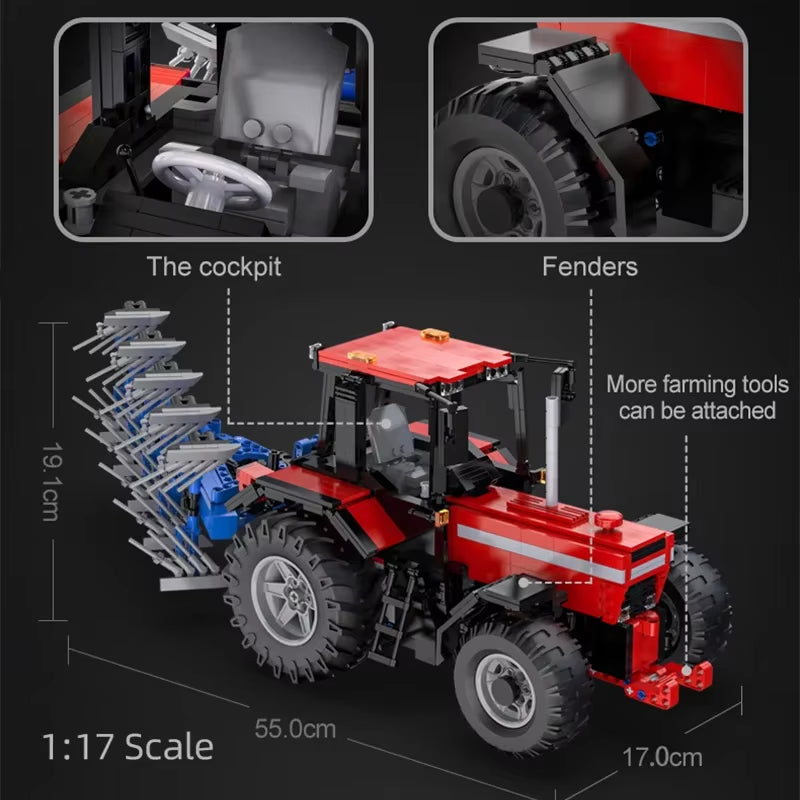 1:17 514C 1675Pcs City Remote Control Multifunctional Agricultural Vehicle Building Block RC Truck Bricks Toys Boys Gifts