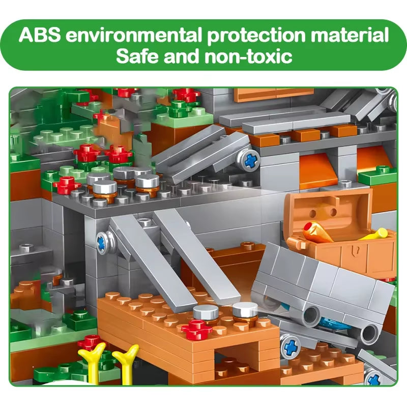 The Cave Village Special Edition Building Blocks with Steve Action Figures Compatible My World Set Toy