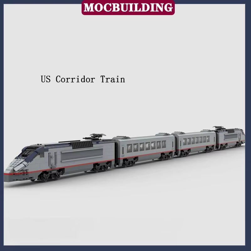 MOC Modern City Railway Station Model Building Block Assembly Street View Building Collection Series Toy Gift Set