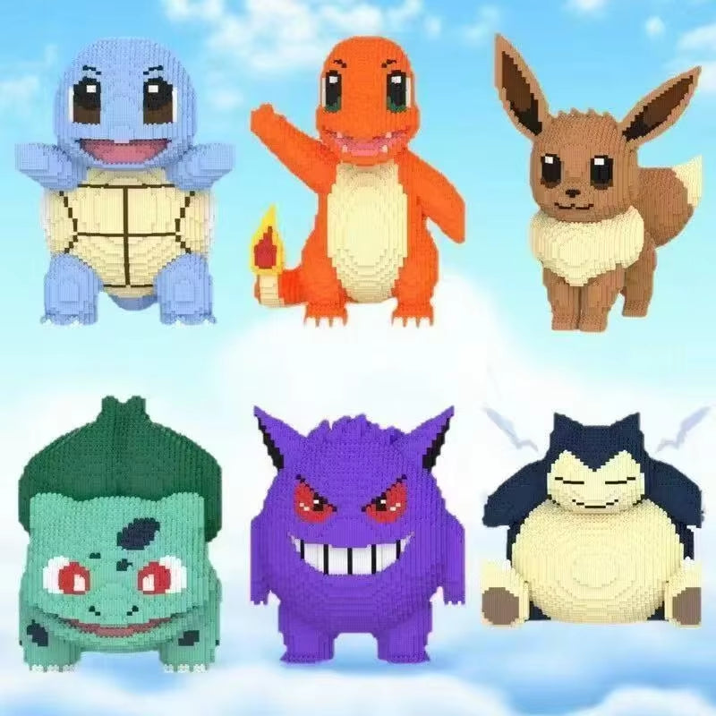 34Cm round Bulbasaur Charmander Building Blocks Educational Toy Gift for Kids Adults Family Bonding Assembly Fun
