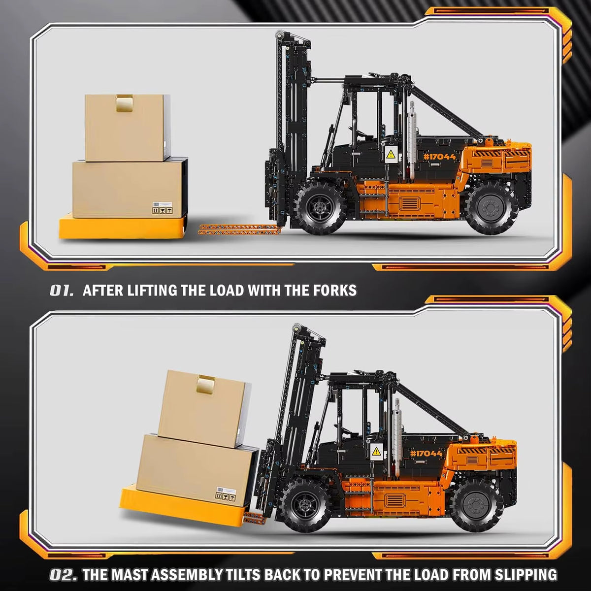 Mould King 17044 Heavy-Duty Forklift Building Blocks Kit - MOC RC Shelf Lifted, 4579 Pieces Gift for Adults & Teens