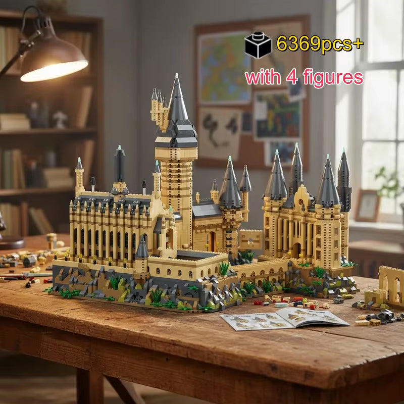 2025 MOC Magic Hogwarts Castle Micro Building Blocks Creative Architecture Scenery Model Kit Kids Christmas Birthday Gifts