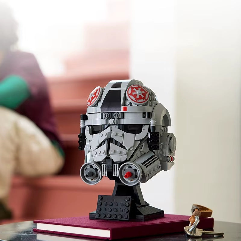 Star Wars Helmet Building Blocks Darth Vader Jango Fett AT-AT Driver Scout Troopers Head Assembly Model Mini Brick Toy for Kid