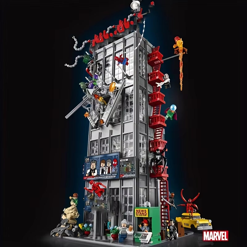 The  Superhero Daily Horn Building Is Made up of 3772 Building Blocks, Including 25 Spider Universe Minions, Including the P