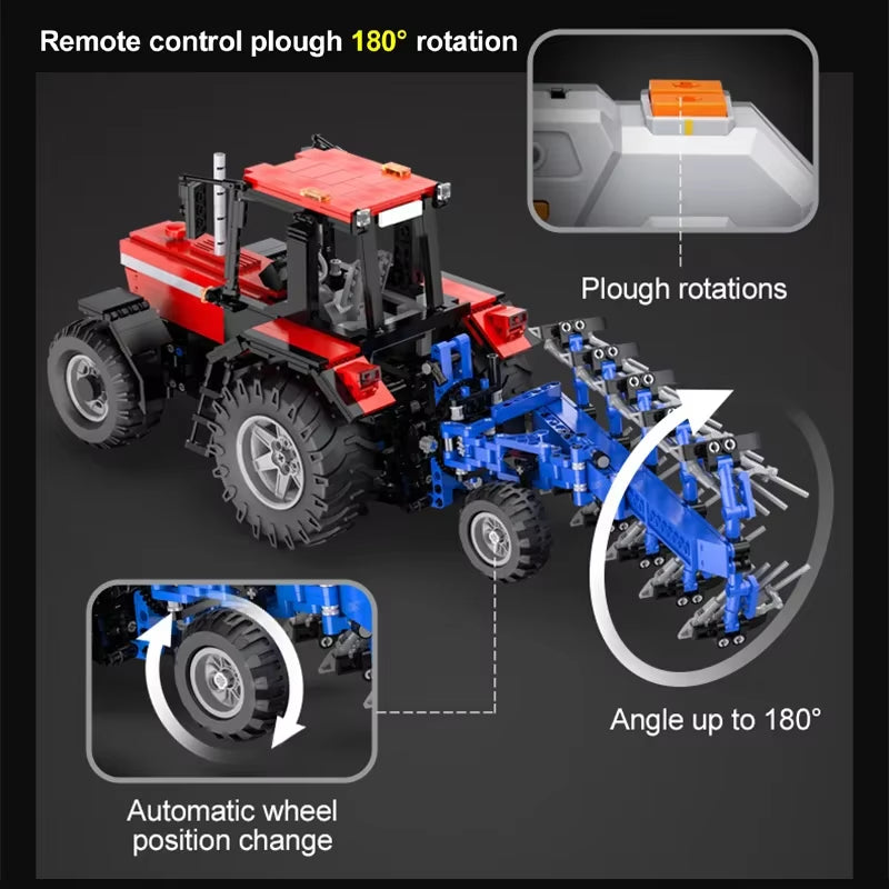 1:17 514C 1675Pcs City Remote Control Multifunctional Agricultural Vehicle Building Block RC Truck Bricks Toys Boys Gifts