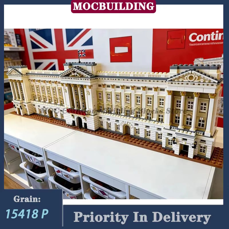 15418P Buckingham Palace Facade Model Building Blocks Classical Architecture Collection Toys Gifts