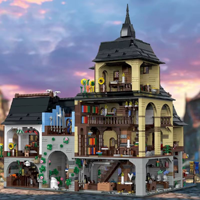 3867PCS MOC Medieval European Towns Building Blocks Street View Architecture Modular Model Assemby Toys Adults Collection Gift