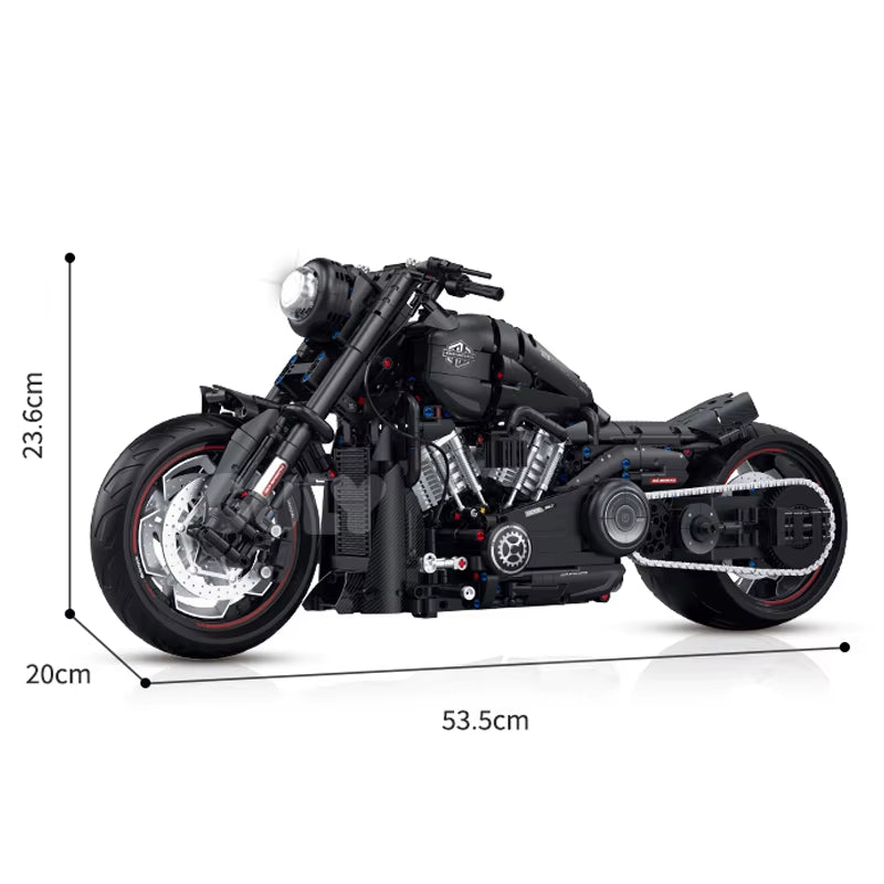 2000+Pcs Super Racing Dark Motorcycle Technical Blocks Motorbike Model MOC Bricks Sets Gifts for Boys Adult Kids DIY Toys 1:5