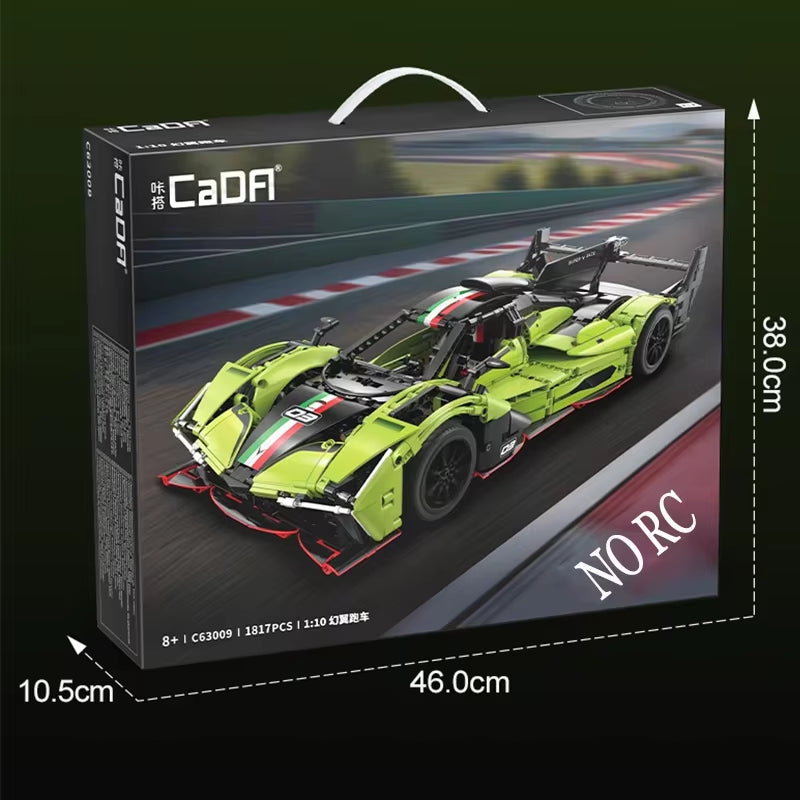 1:10 Phantom Wing City Racing Car Hypercar Building Blocks Sportscar Toy for Kids Racing Vehicle Bricks Gifts for Children Gifts