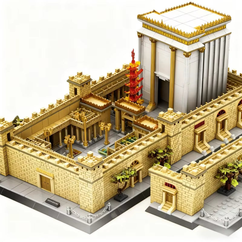 3233PCS Wangge Jerusalem Temple Small Particle Assembly Building Blocks High-Difficulty Large-Scale Model Building Toy for Boys