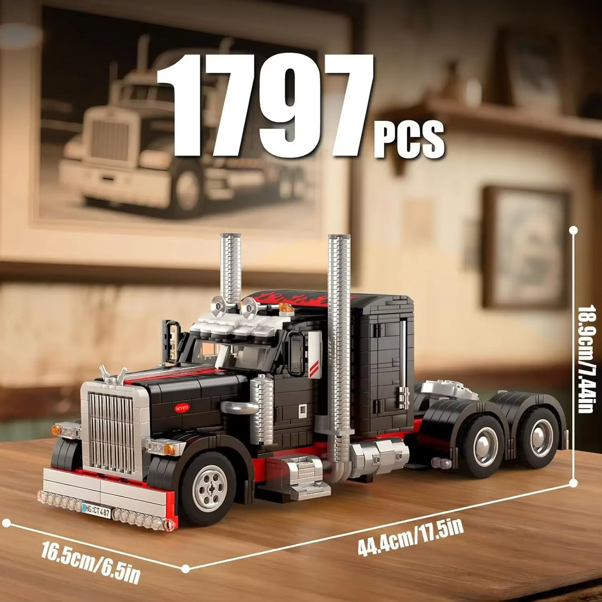 Mould King 10037 the American Truck Building Blocks Assembly Car Brick Set New Technical Car Toys Kids Christmas Gift 1797Pcs