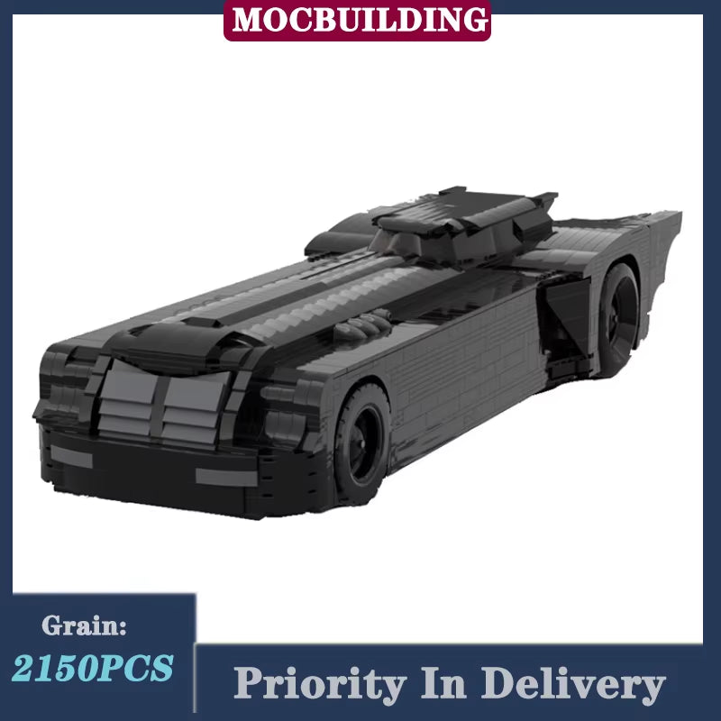 Black Sports Car Batmobile UCS Model Building Block the Animated Series Film Transportation Vehicle MOC Children'S Toy Gift