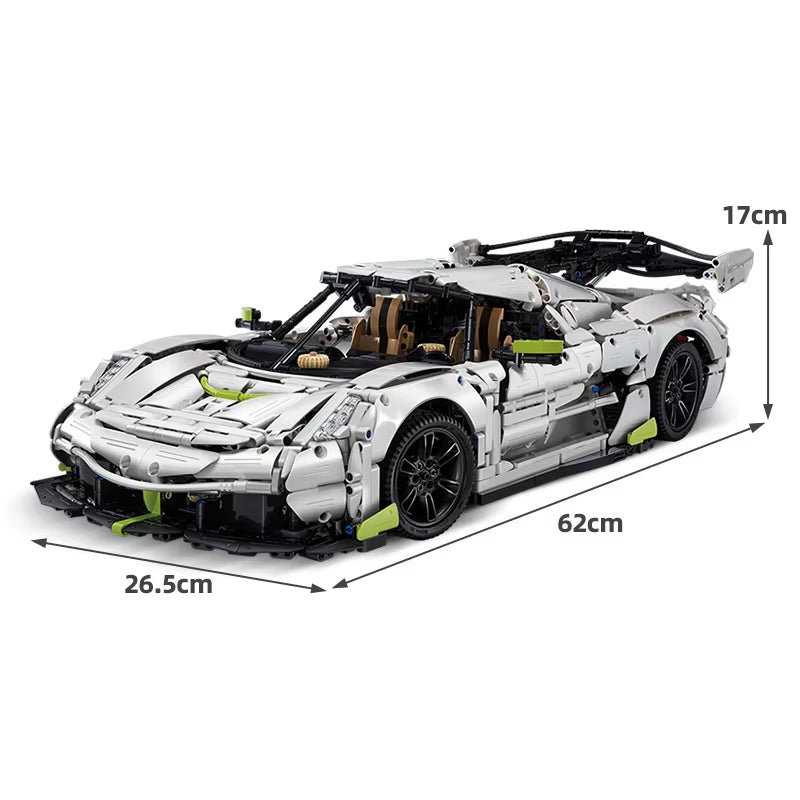 4346PCS 1:8 Supercar City Racing Car Hypercar Building Blocks Sportscar Racing Vehicle Bricks Toys Children Kids Gifts