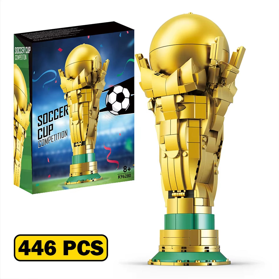 MOC European Football Golden Boot Trophy Building Blocks Soccer Champion Cup Shoe Model Ornament Bricks Toys Kids Adults Gifts
