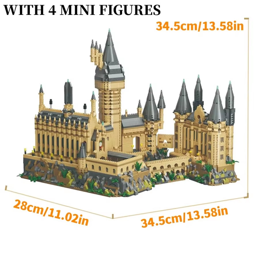2025 MOC Magic Hogwarts Castle Micro Building Blocks Creative Architecture Scenery Model Kit Kids Christmas Birthday Gifts