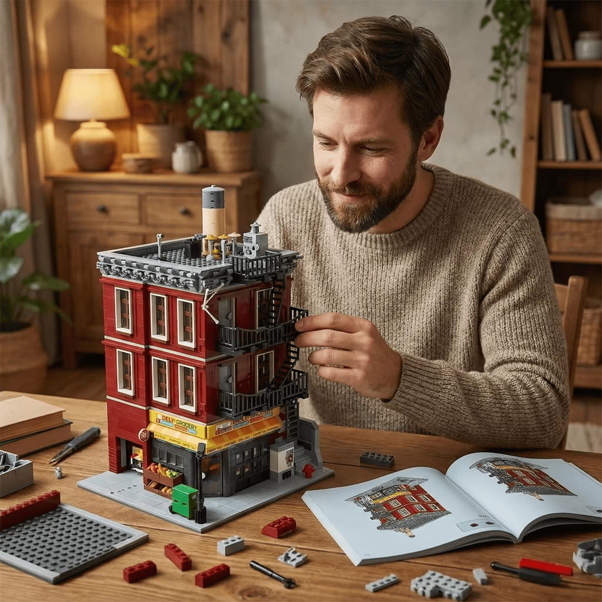 Spider Deli Apartment Building Blocks with 11 Figures Films Classic City Modular Assembly Model Kit Creative Toys Gifts 3559PCS