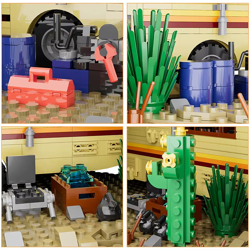 Technical Breaking Bad RV Adventure Camper Bus Car Model Building Blocks Fit Car Vehicle Assemble Bricks Toys for Boys Avid Fans
