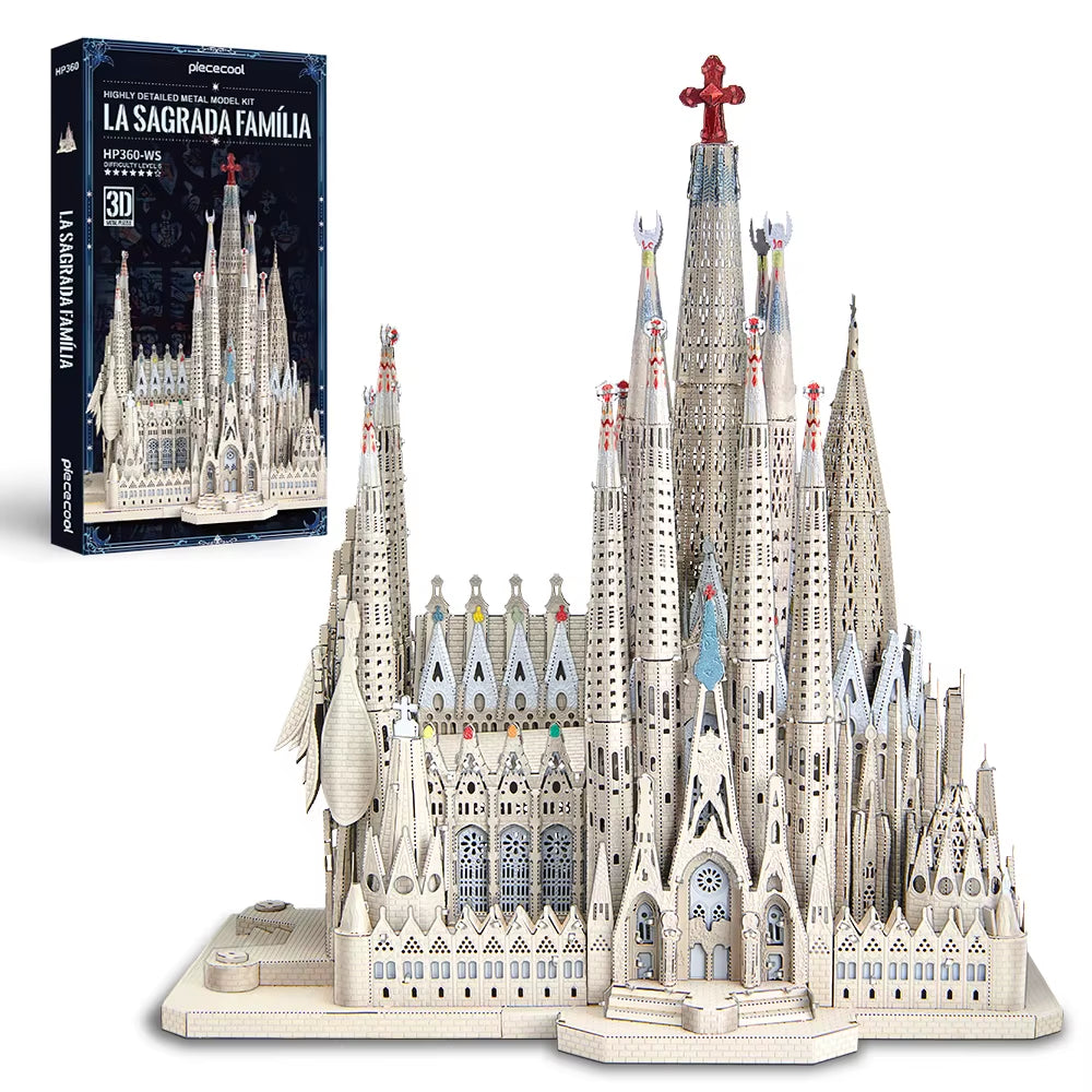 3D Metal Puzzles La Sagrada Família Model Building Kits Jigsaw Toy DIY Set for Adult Collection Building Blocks