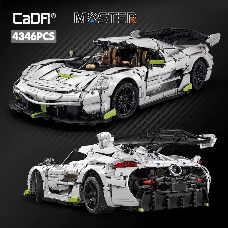 4346PCS 1:8 Supercar City Racing Car Hypercar Building Blocks Sportscar Racing Vehicle Bricks Toys Children Kids Gifts