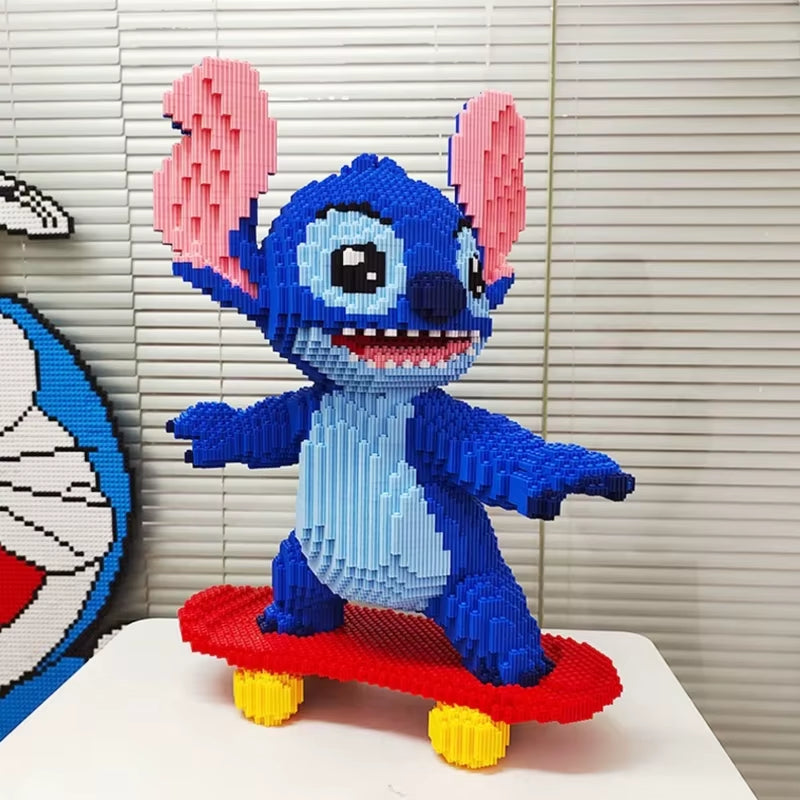 Super Sized 58Cm Skateboard Stitch Block Toy Adult Puzzle Assembly Block Toy Birthday Gift Desktop Ornament Collection