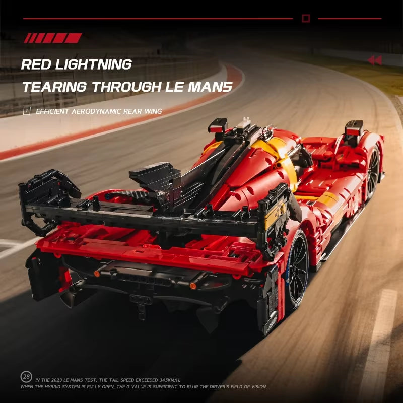 3350PCS 1:8 MOC Configurable RC 499P Racing Supercar Building Block Set -Adult & Children Racing Model Car Toy Collection Gift