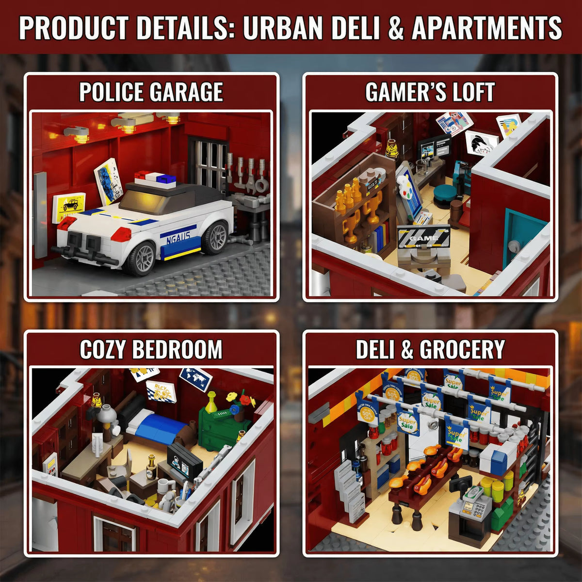 Spider Deli Apartment Building Blocks with 11 Figures Films Classic City Modular Assembly Model Kit Creative Toys Gifts 3559PCS