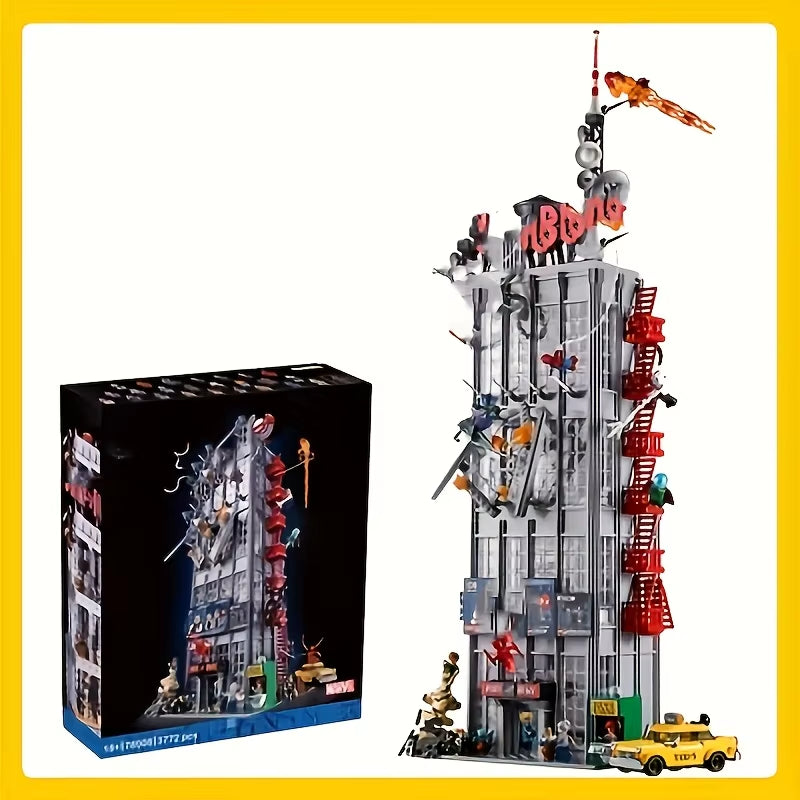 The  Superhero Daily Horn Building Is Made up of 3772 Building Blocks, Including 25 Spider Universe Minions, Including the P