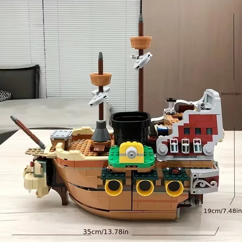 Compatible MOC Sets Super Bros. Game Series 71391 Bowser Spaceship Model Marioed Building Blocks Children'S Toys Assembling Gift