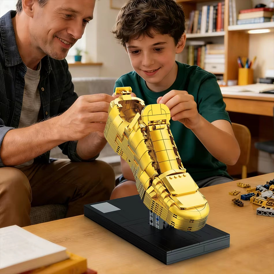 MOC European Football Golden Boot Trophy Building Blocks Soccer Champion Cup Shoe Model Ornament Bricks Toys Kids Adults Gifts