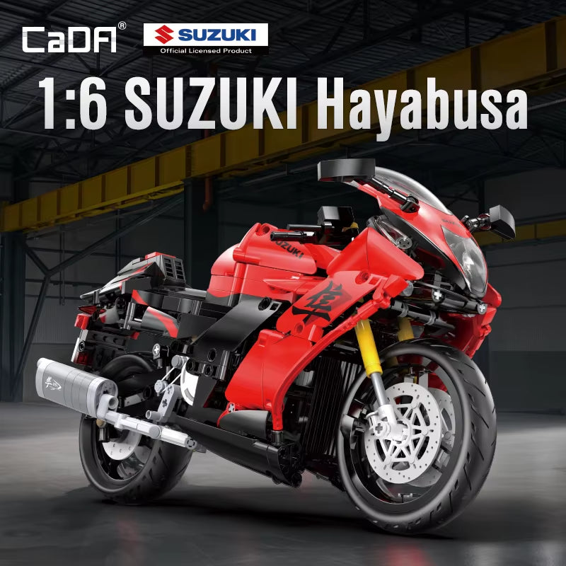 1043PCS  1:6 Scale Replica "Suzuki Hayabusa" 25Th Anniversary Commemorative Edition Building Block Set