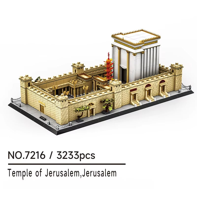3233PCS Wangge Jerusalem Temple Small Particle Assembly Building Blocks High-Difficulty Large-Scale Model Building Toy for Boys