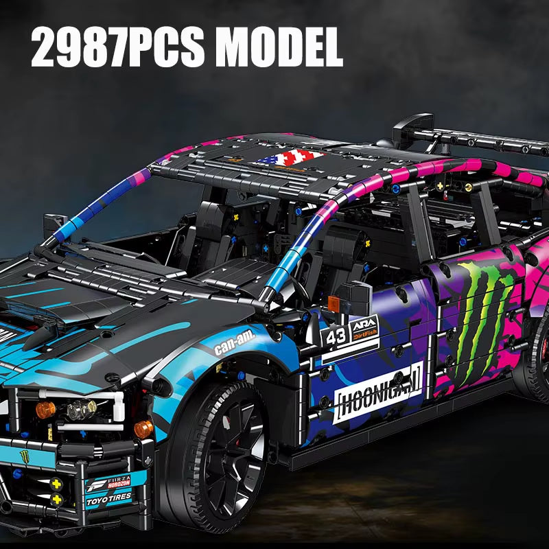 City Technical 2978Pcs Subaruced Racing Car Model Building Blocks Black Assembly Supercar DIY Bricks Toys for Children Gifts