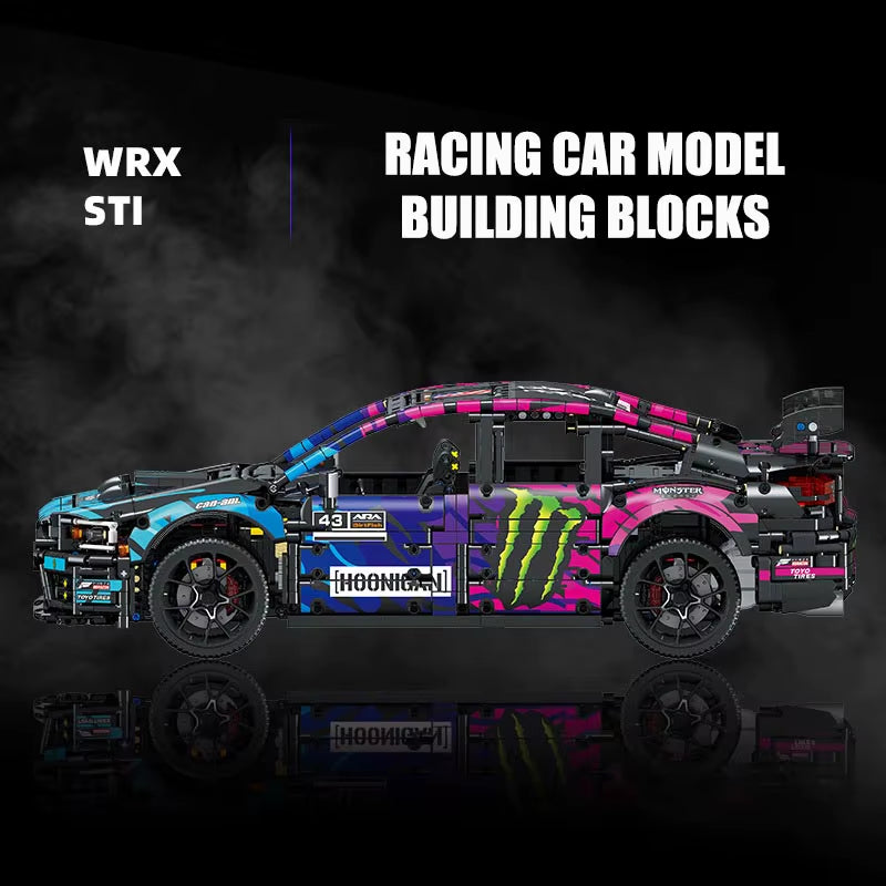 City Technical 2978Pcs Subaruced Racing Car Model Building Blocks Black Assembly Supercar DIY Bricks Toys for Children Gifts