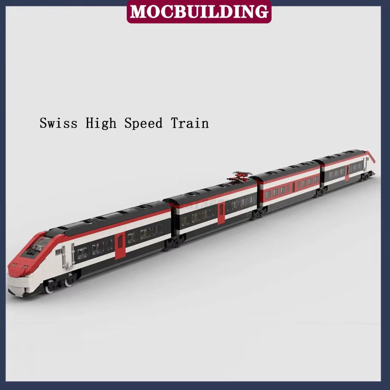 MOC Modern City Railway Station Model Building Block Assembly Street View Building Collection Series Toy Gift Set