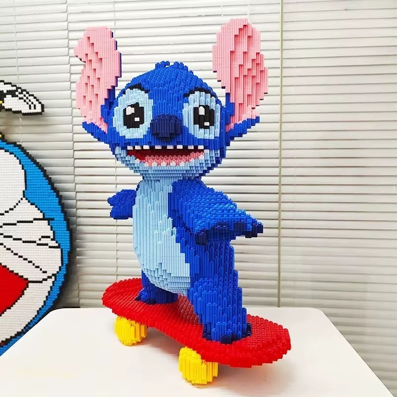 Super Sized 58Cm Skateboard Stitch Block Toy Adult Puzzle Assembly Block Toy Birthday Gift Desktop Ornament Collection