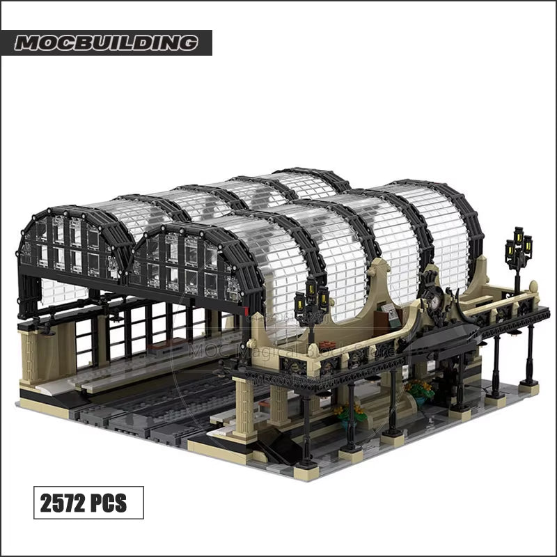 Studgate Terminus MOC Blocks Building Train Terminal Model Station City Architecture Technology Bricks Collection Toy Xmas Gifts