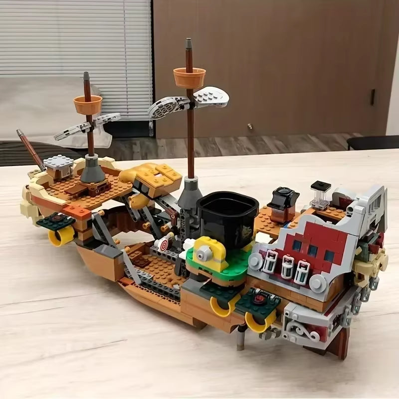Compatible MOC Sets Super Bros. Game Series 71391 Bowser Spaceship Model Marioed Building Blocks Children'S Toys Assembling Gift
