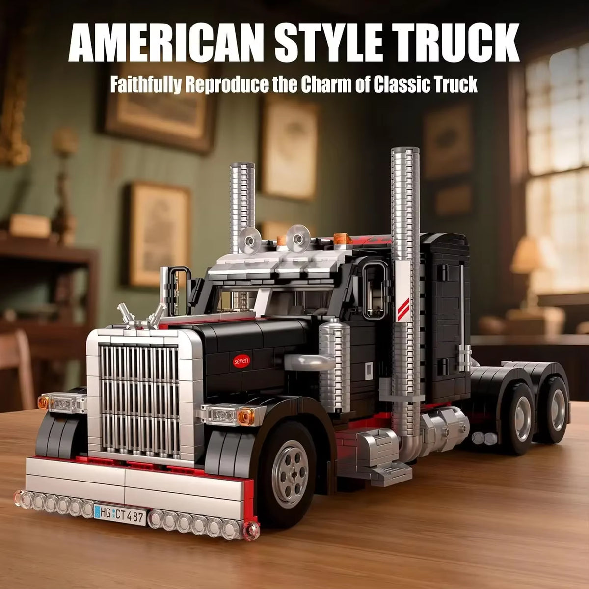 Mould King 10037 the American Truck Building Blocks Assembly Car Brick Set New Technical Car Toys Kids Christmas Gift 1797Pcs